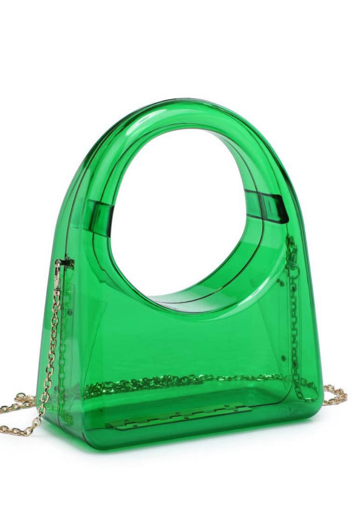 Selina Acrylic Box Purse (Green)