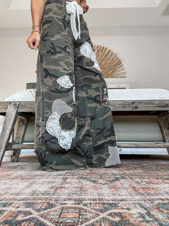 Free Spirit Boho Patchwork Camo Pants
