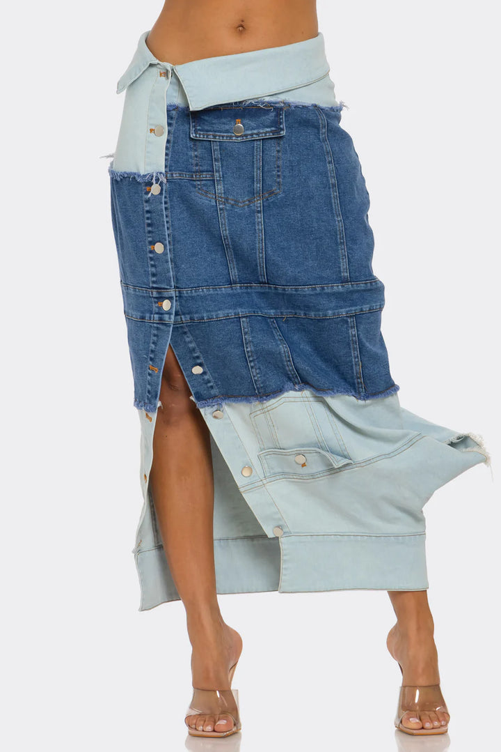 Upside Down Denim Skirt ( Plus Size Only)