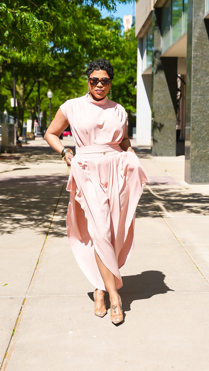 Pleated &amp; Draped Over Pants