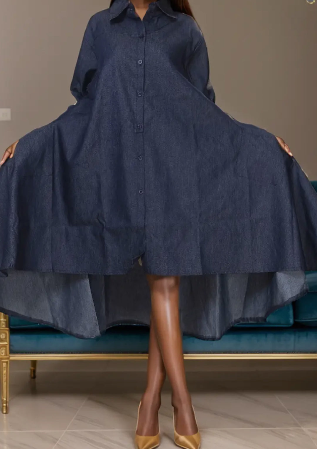 To Be Blessed Denim FlairDress