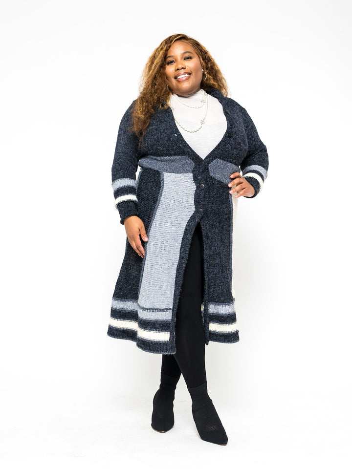 Harlequin Patchwork Cardigan Sweater (Black)