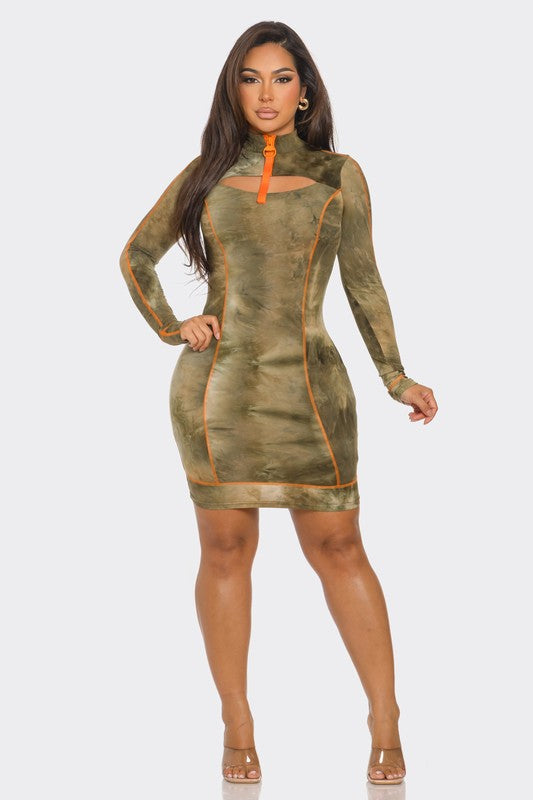 Green Machine Fitted Dress