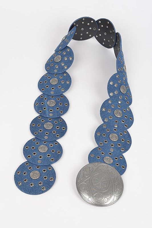Denim Eyelet Western Belt