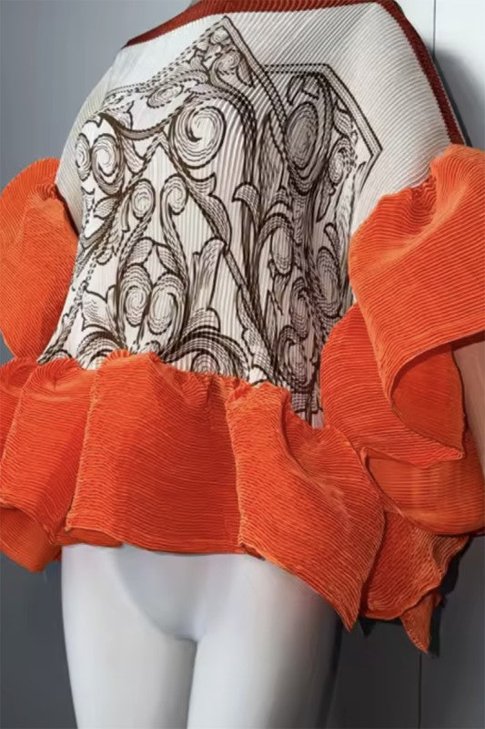 Abstract Behavior Ruffle Tunic