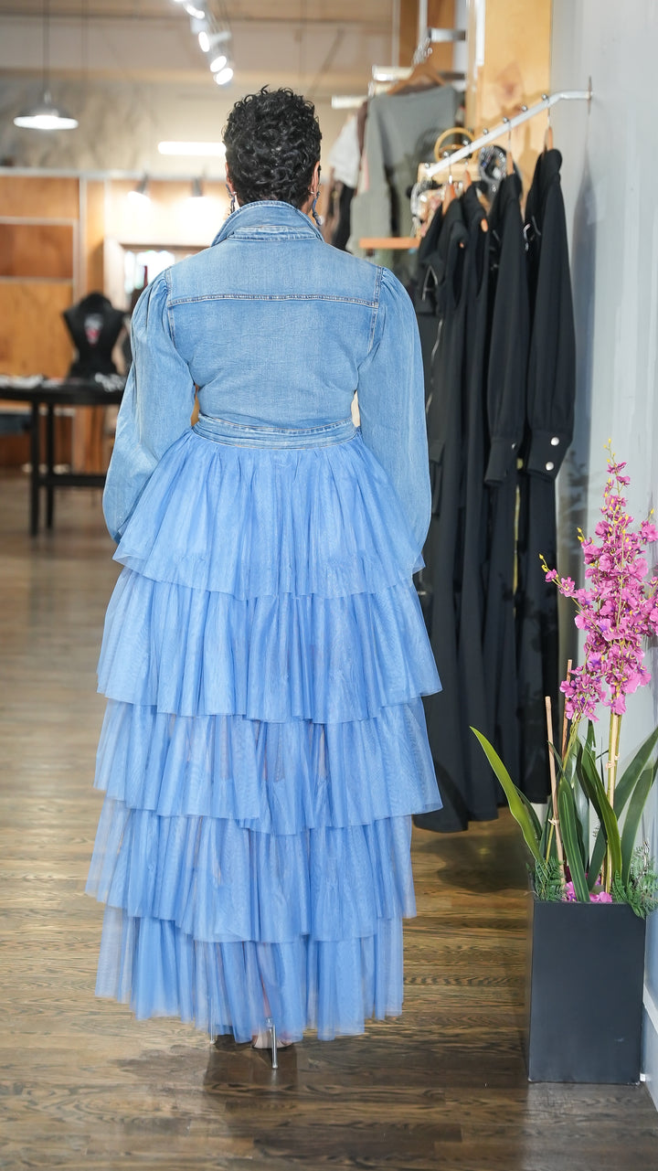 Denim Tulle in Motion
