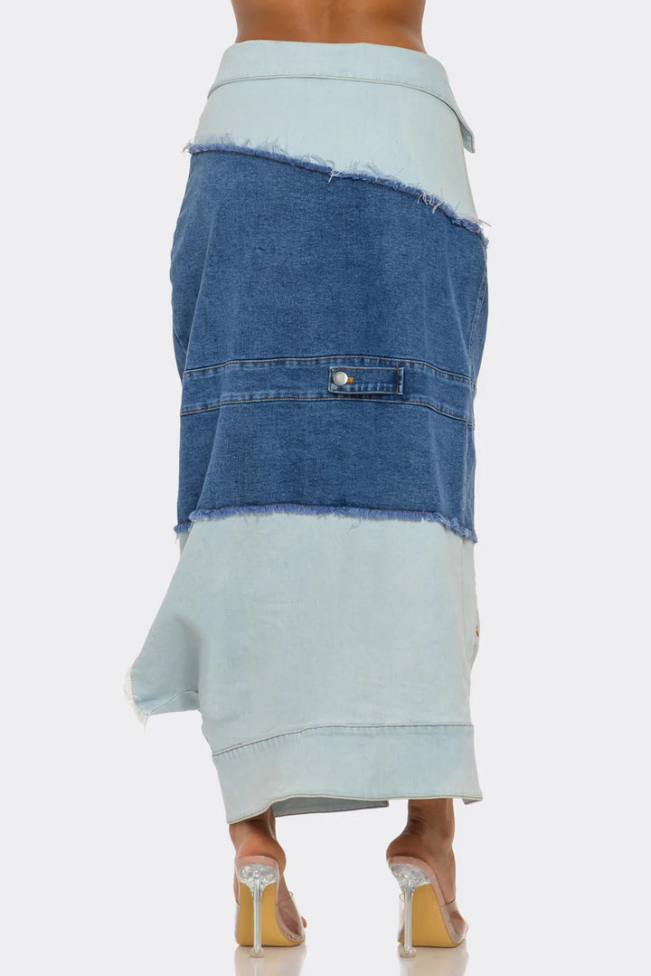 Upside Down Denim Skirt ( Plus Size Only)