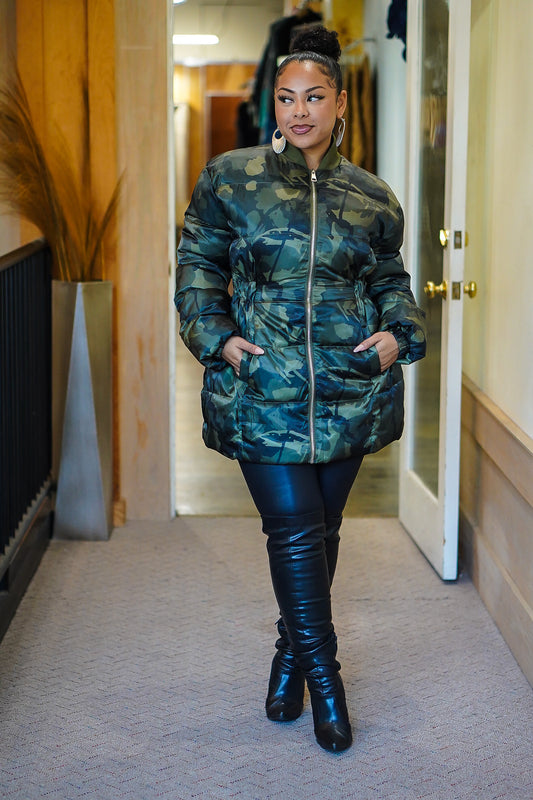 Gianna Camo Puffer Jacket (Avail in Plus Size)