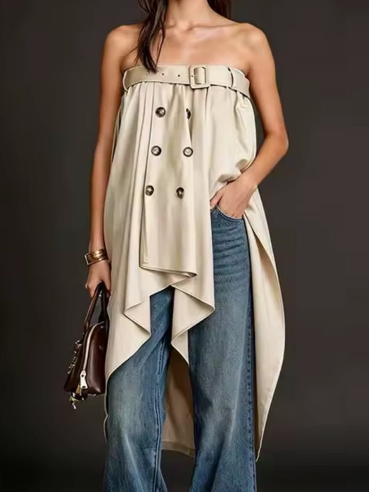 Belted Up Button Top/Dress