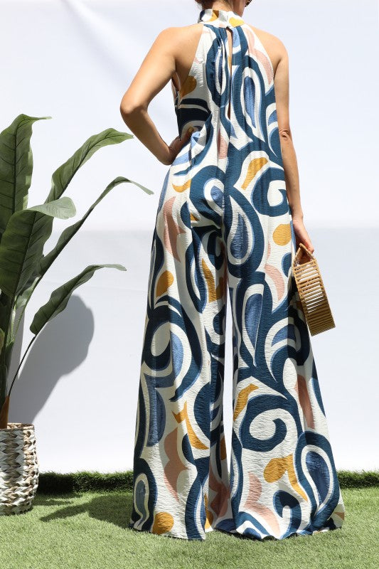 Seaside Swirl Statement Palazzo Jumpsuit