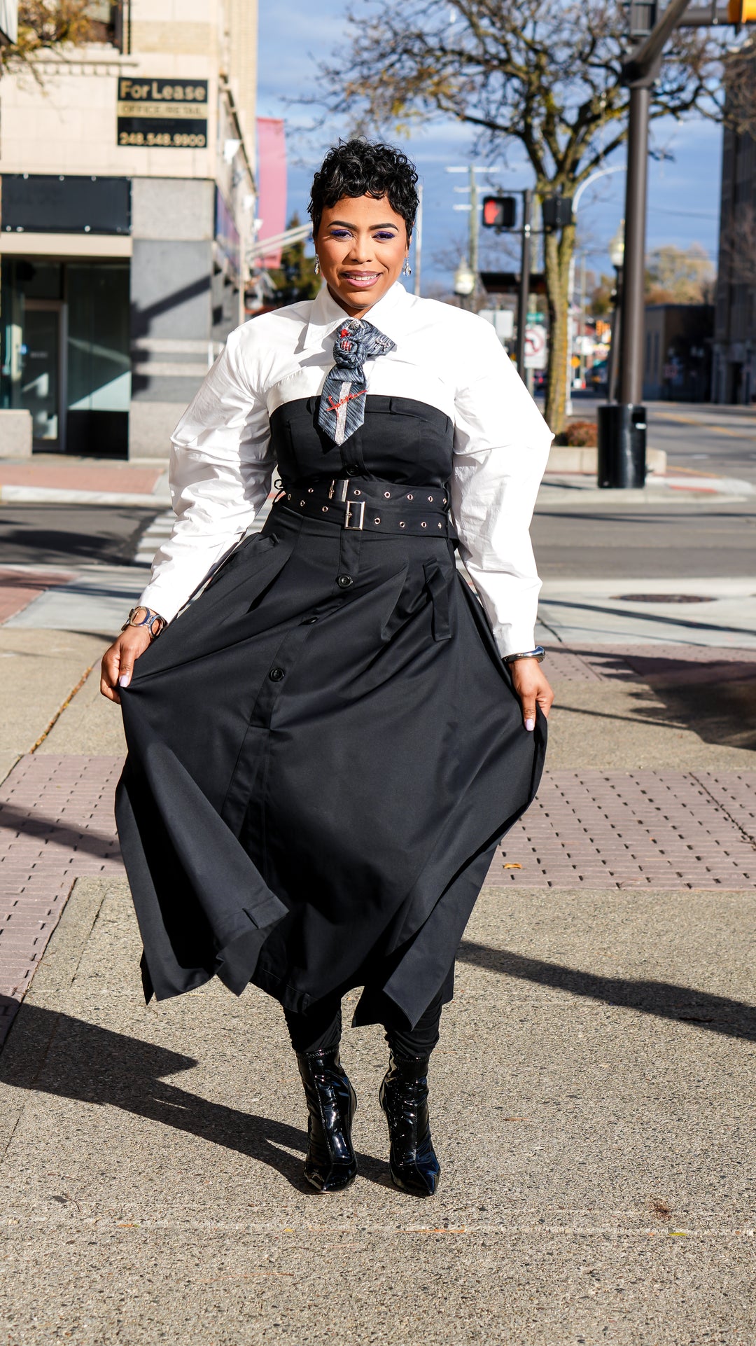 Make it Classic Black/White Trench Maxi Dress ( Also avail in Plus Size)