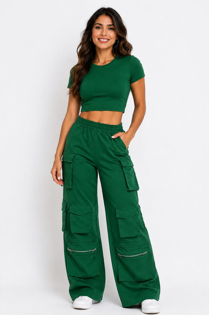 Comfy Big Pockets Cargo pants (Emerald)