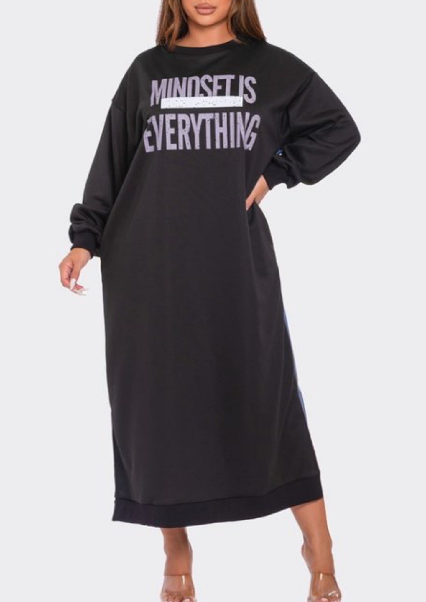 MindSet is Everything Denim Mix Dress ( More colors)