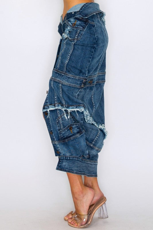 Upside Down You Turning Me Denim Skirt (Denim)