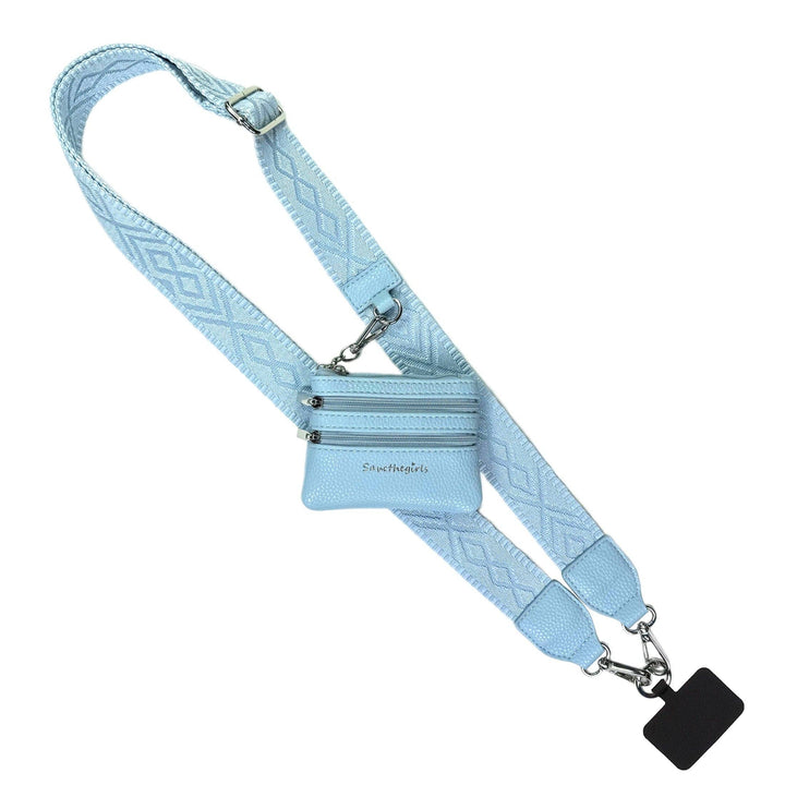 Clip &amp; Go Strap Jacquard design w/Zippered Pouch Classic Phone Holder