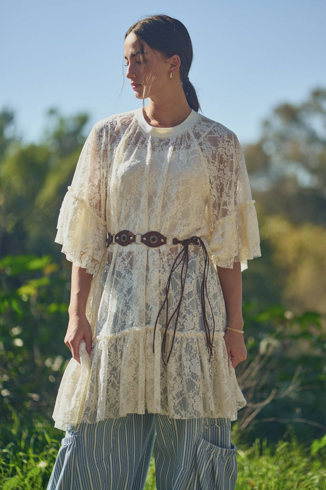 Wild Flower Romance Lace Tunic (Ivory)