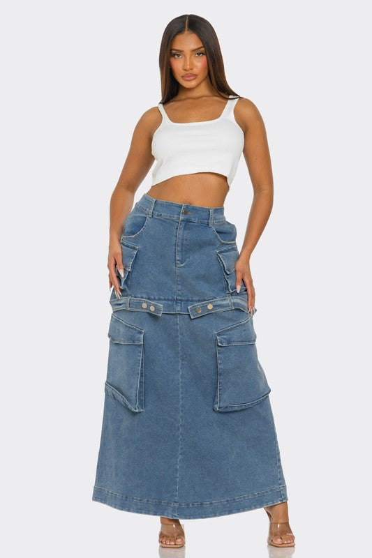 Take it Off Denim Zipper Skirt