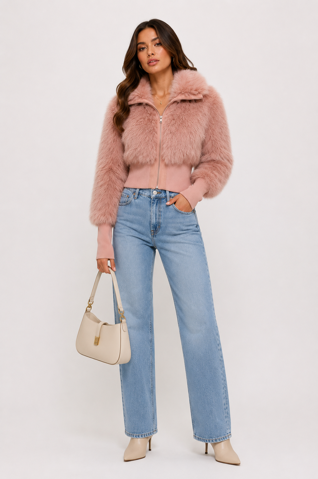 The Aubrey Faux Fur Zipper Jacket