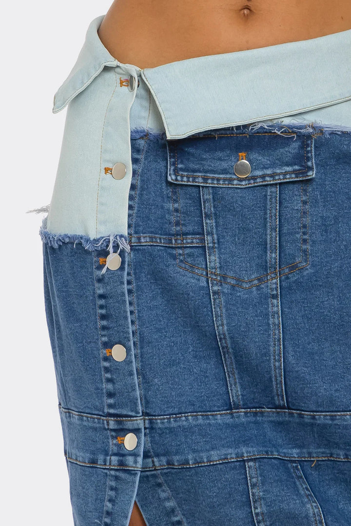 Upside Down Denim Skirt ( Plus Size Only)