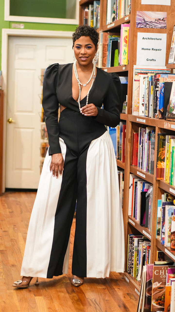 Dream Date Black & White Jumpsuit