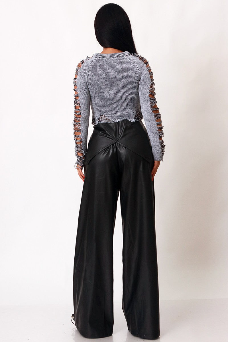 Stormy All Distressed Knit Top