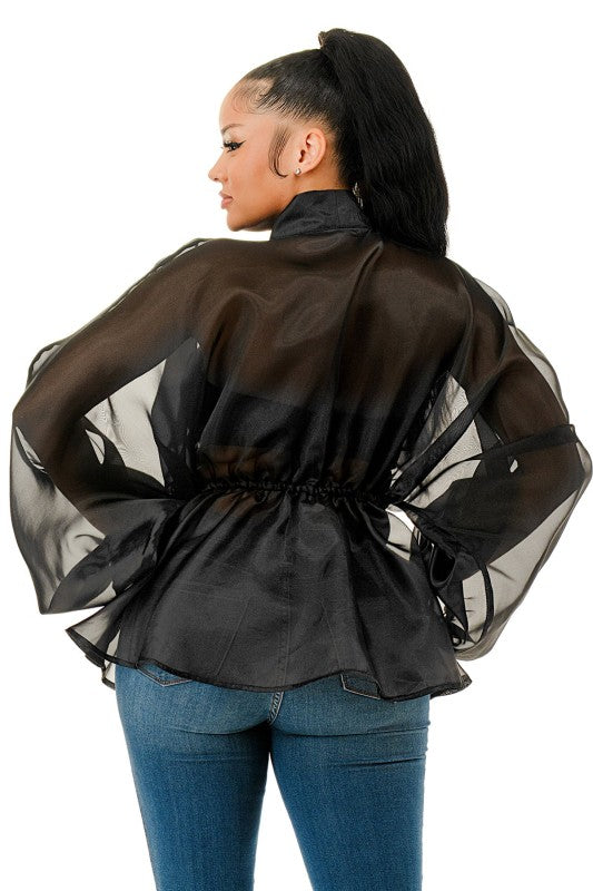 Tie me up Organza Peplum Blouse