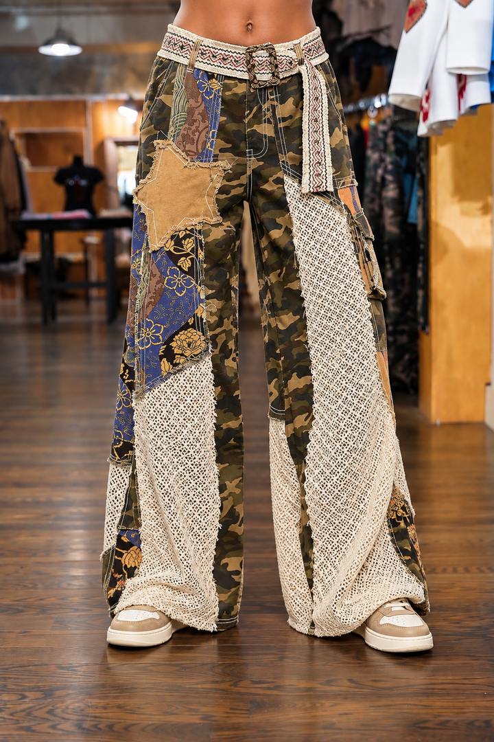 Mixed Signals Patchwork Pants