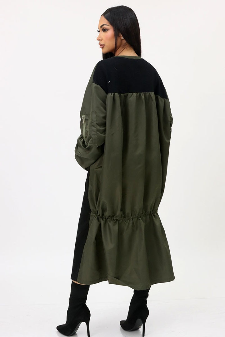 In Flight Contrast Oversize Dress( Green/Black)