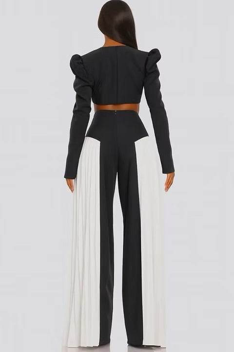 Dream Date Black & White Jumpsuit
