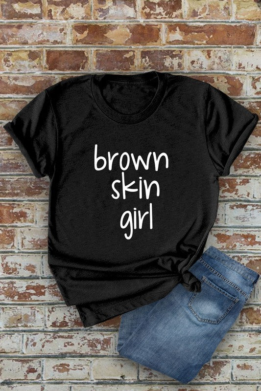 Brown Skin Girl T-shirt (Sand, Black, Olive)