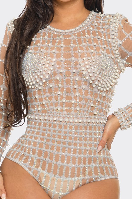 Bring out the Pearls Embellished Bodysuit