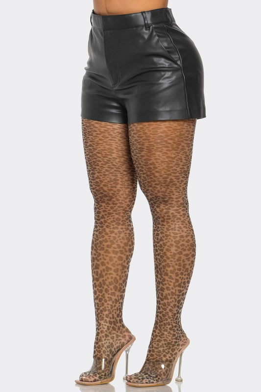 Leopard Print Mesh Stockings