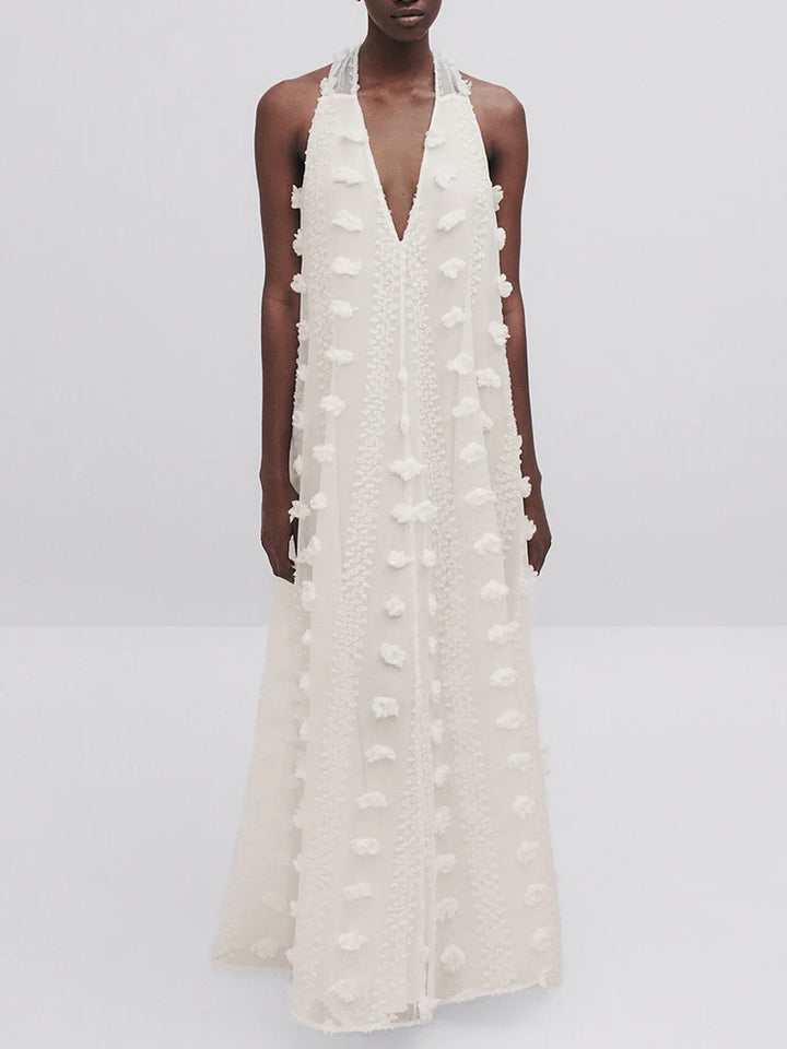 Etoile Blache Textured Backless Maxi Dress