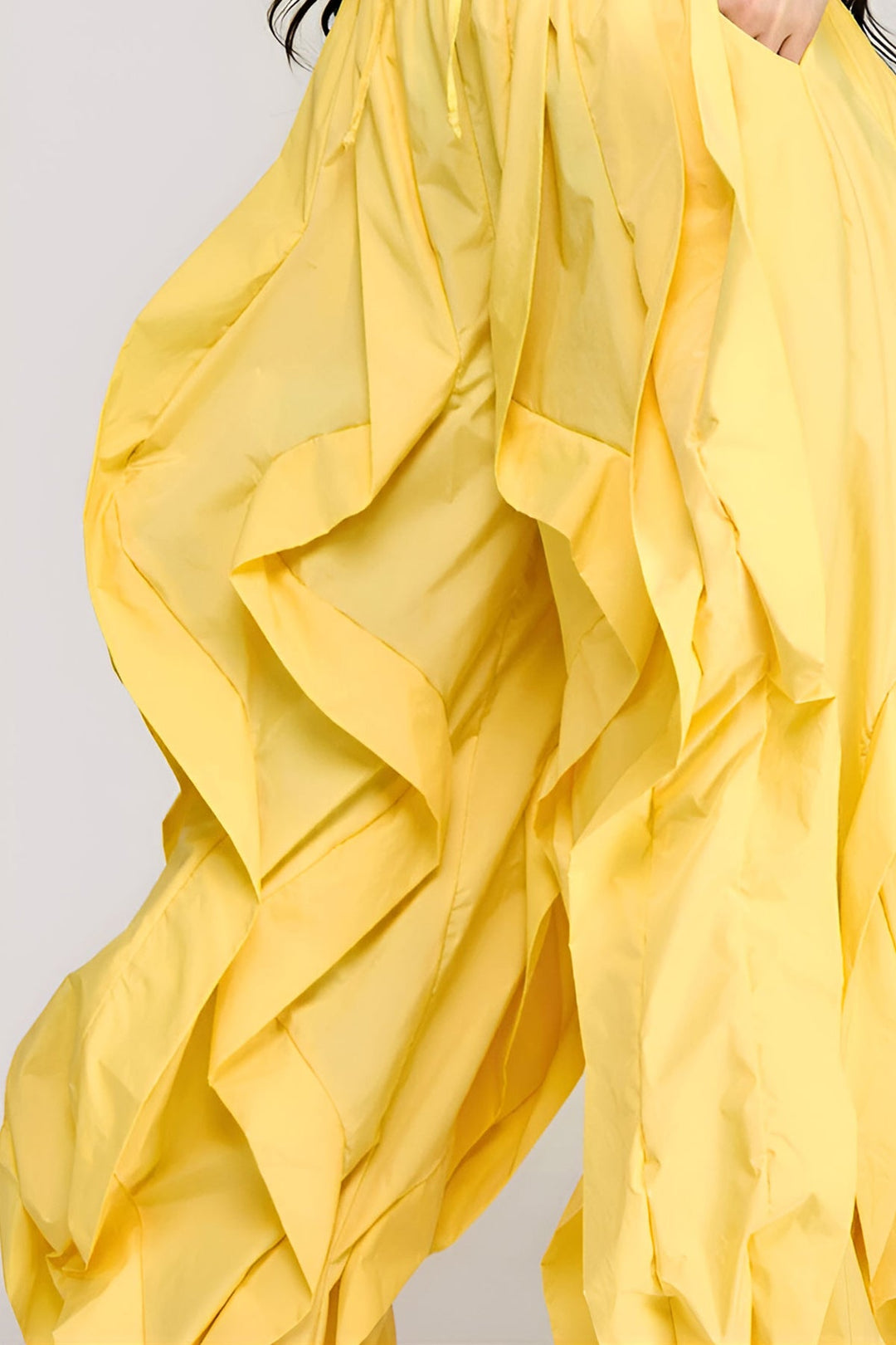 Wide Leg dramatic Drawstring Joggers (Yellow)