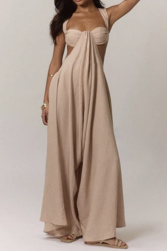 Island Oasis Cutout Maxi Jumpsuit