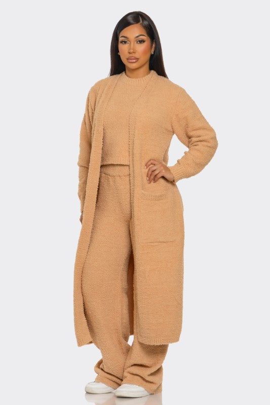 Warm me up Cozy 3pc Set (Beige & Black)