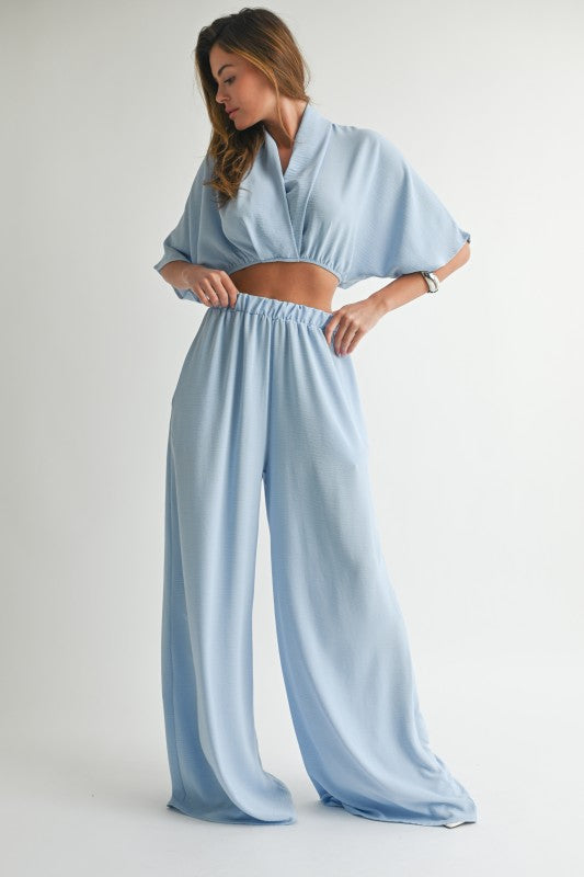 Spring in Action 2pc Faux Wrap Pants Set