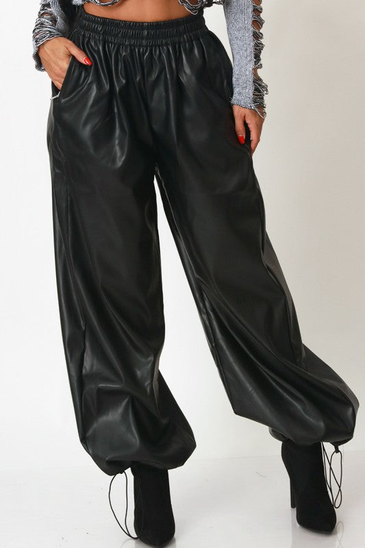Knot it Up Faux Leather Pants