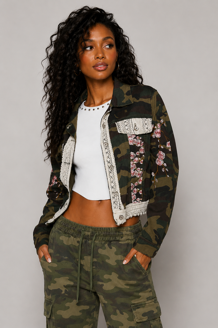 In the Garden Camo Crop Jacket