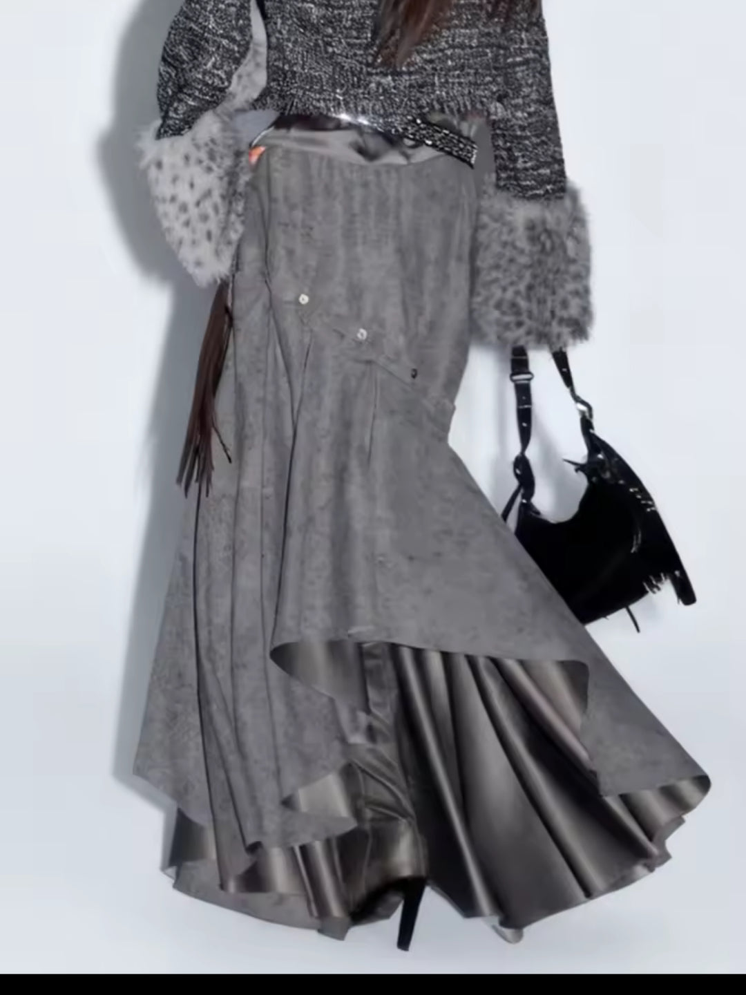 All in the Details dual mix Asymmetrical Skirt