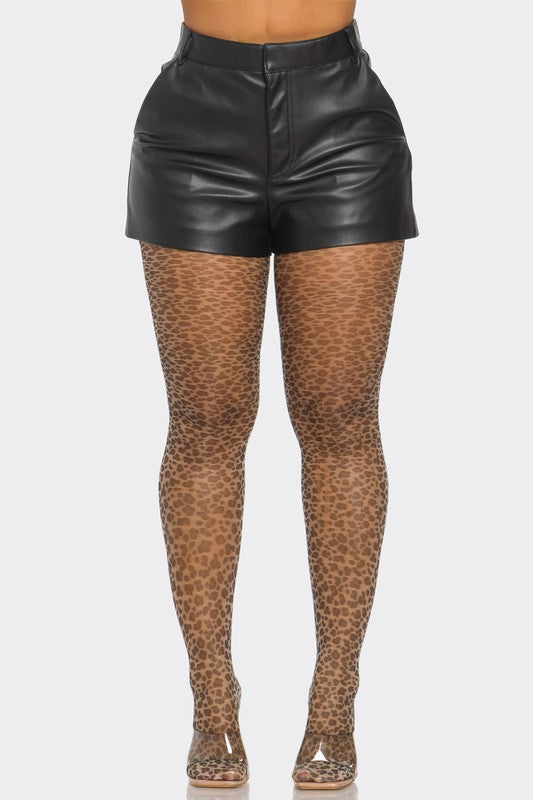 Leopard Print Mesh Stockings