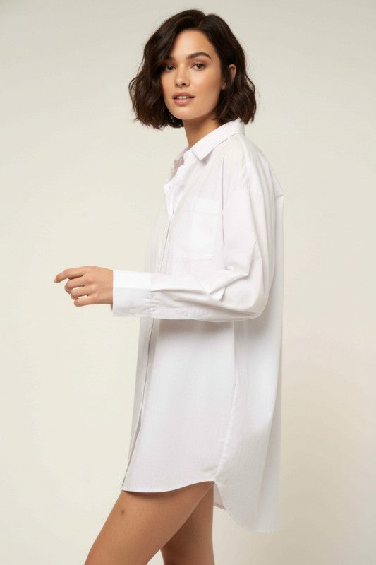 Oversized Button Up Whte Shirt