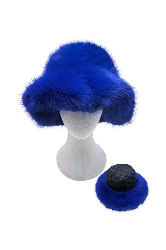 Fluffy Faux Fur Bucket Hat