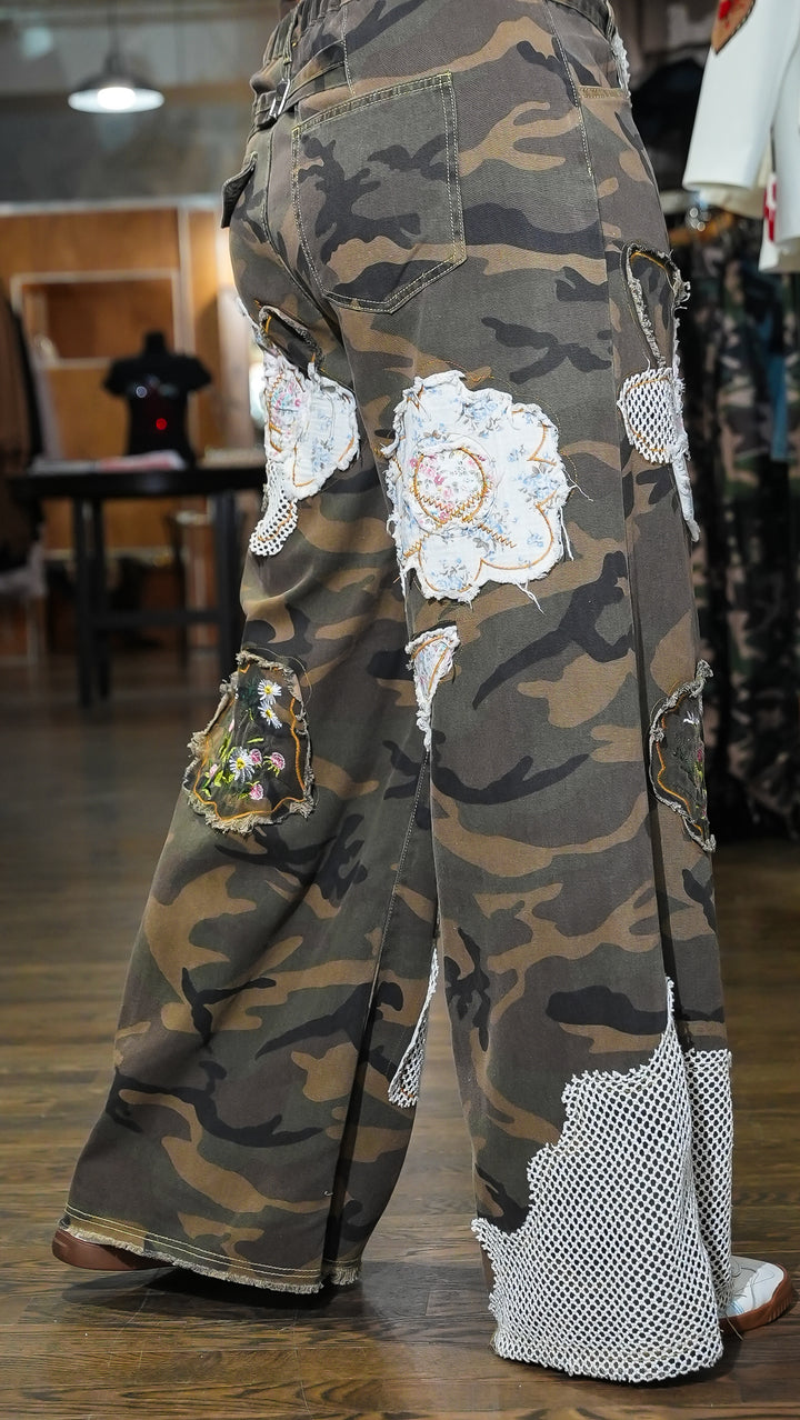 Free Spirit Boho Patchwork Camo Pants