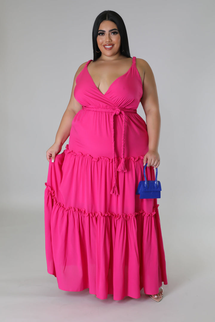 Show off Strappy Tie Waist Dress - (PLUS SIZE ONLY)