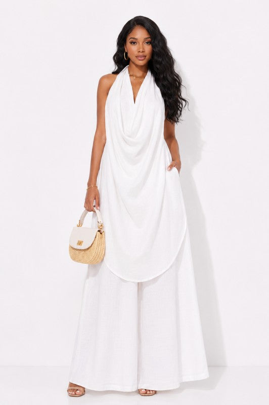 Allure Draped Top &amp; Palazzo Pants Set