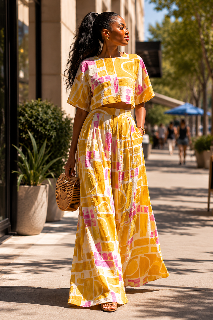 Sunshine Muse Palazzo Pants Set