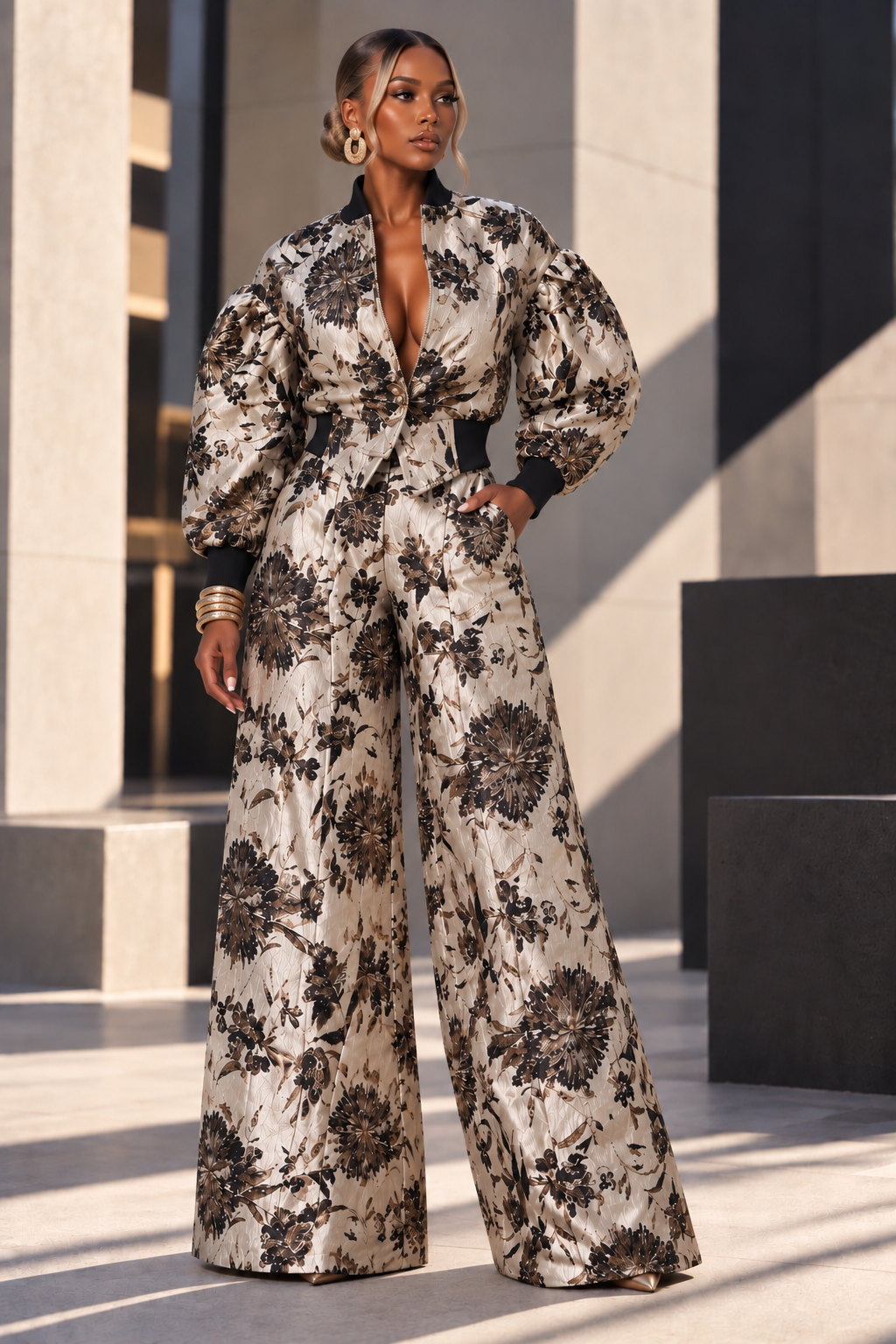 The Gilded Garden Brocade 2pc Pants Set| Women&