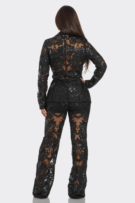 Harlem Nights Tuxedo Lace Set