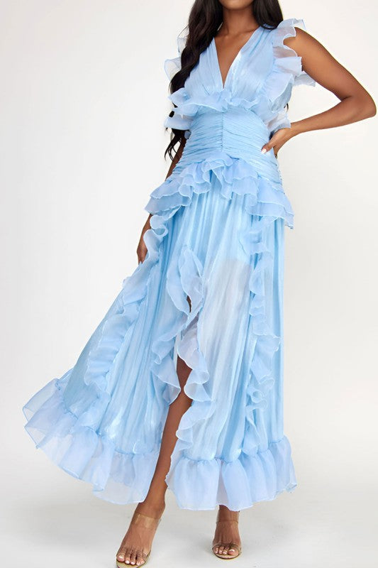 Tropical Romance Maxi Dress (Blue)